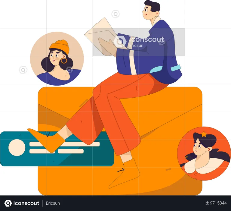 Businessman analysing workforce profile  Illustration