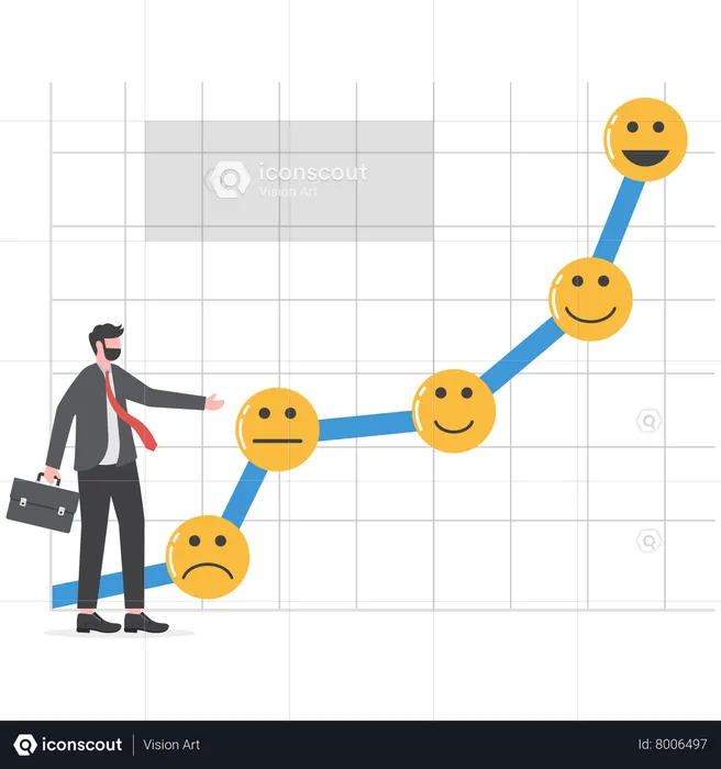 Businessman analysis from graph Feedback  Illustration