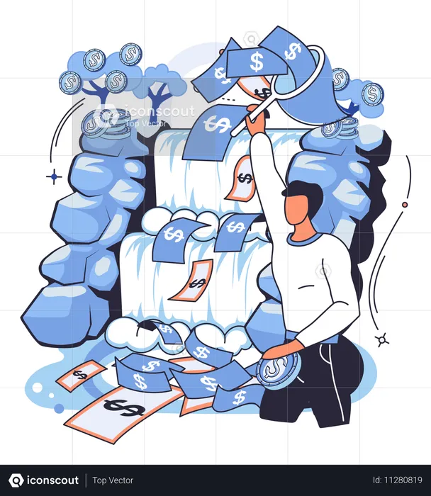 Businessman analyzing business graph  Illustration