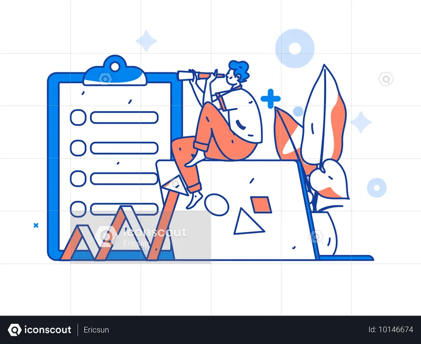 Businessman analyzing chart  Illustration