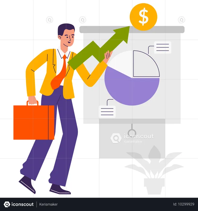 Businessman Analyzing  investment  Illustration