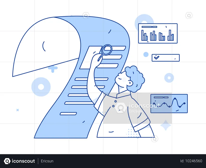 Businessman analyzing sales data  Illustration