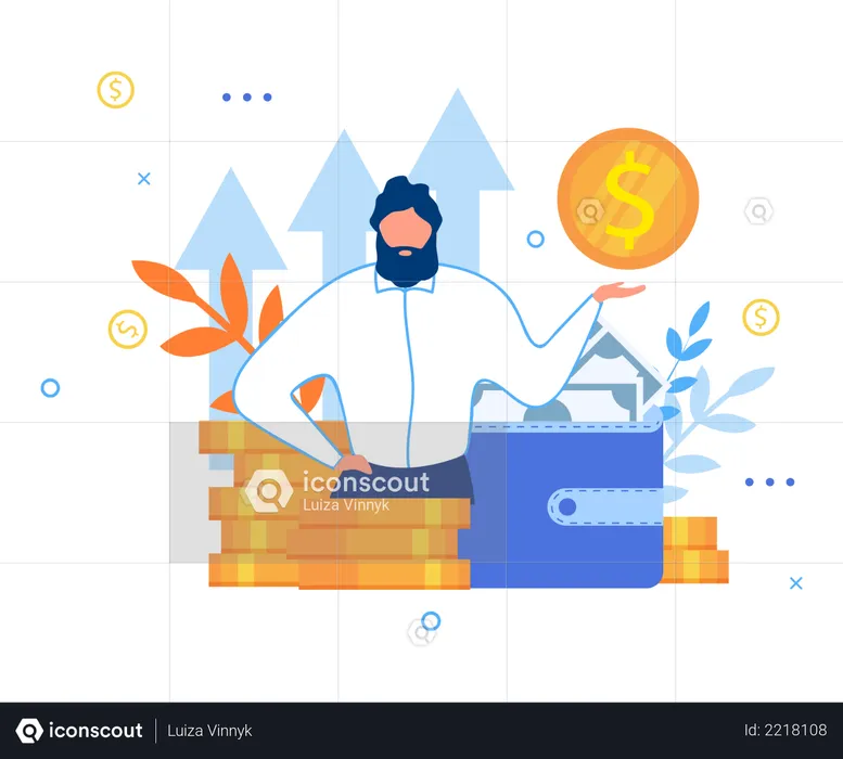 Businessman and Personal Financial Target  Illustration