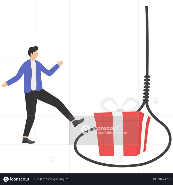 Businessman and Rope trap  Illustration