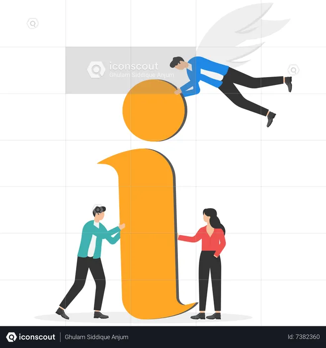 Businessman and team help building information symbol  Illustration