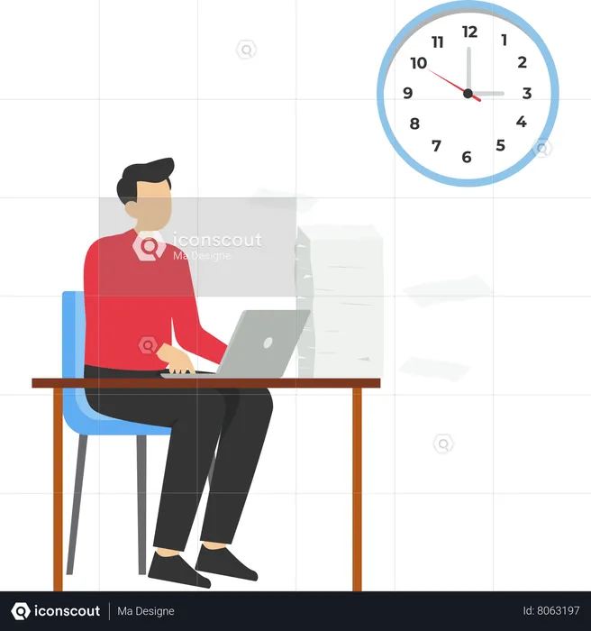 Businessman and work schedule calendar  Illustration