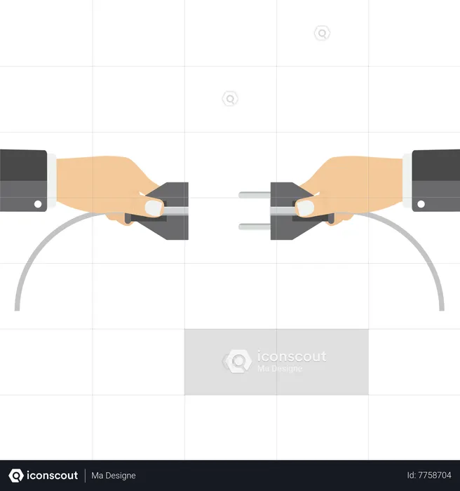 Businessman are connecting plug  Illustration