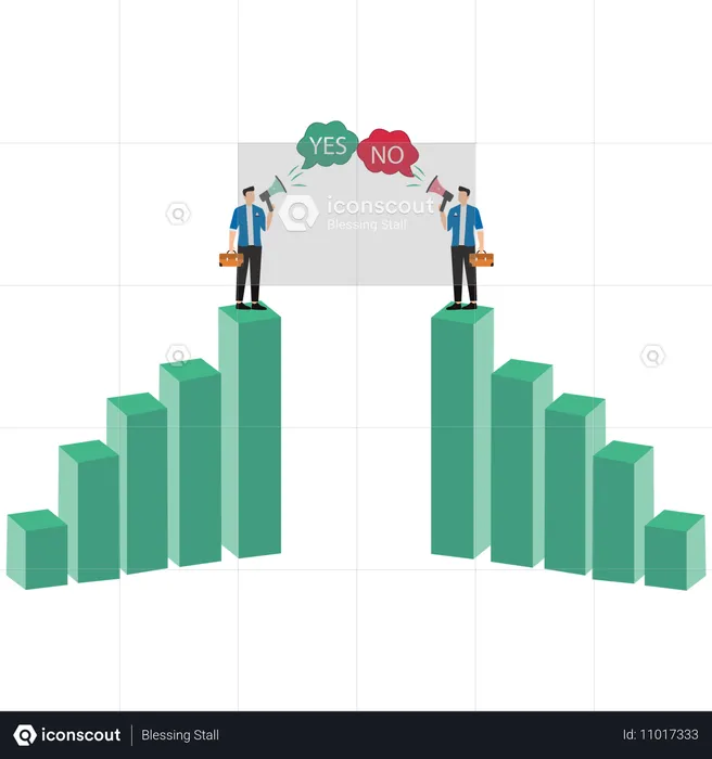 회의에서 논쟁하는 사업가  일러스트레이션