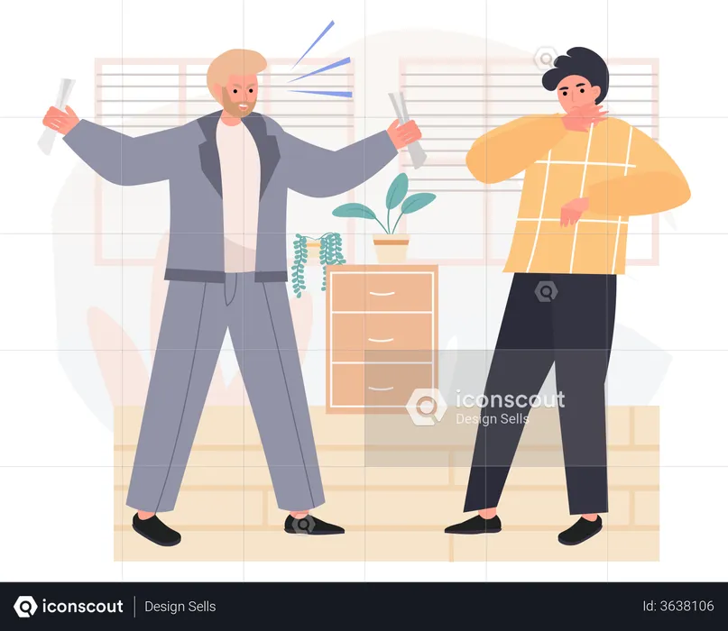 Businessman arguing over work  Illustration