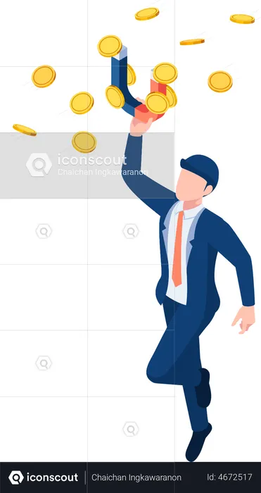Businessman attracting money  Illustration