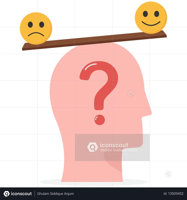 Businessman baalnces emotions  Illustration