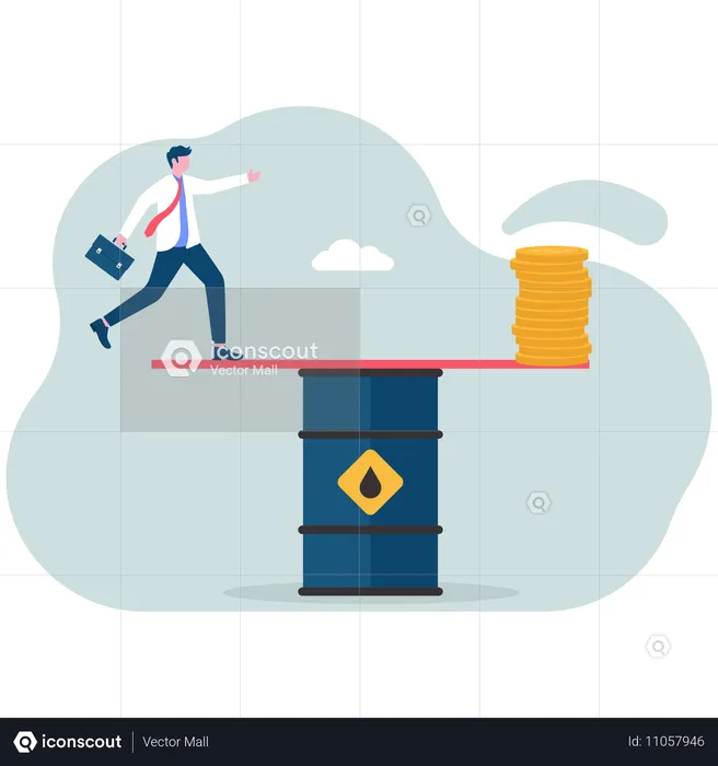 Businessman balancing finance  Illustration