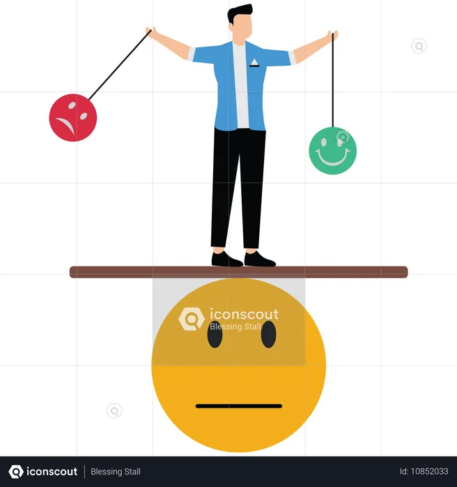 Businessman balancing mood  Illustration