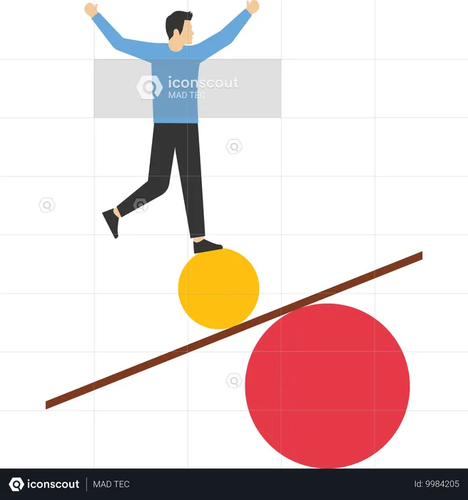 Businessman balancing work  Illustration