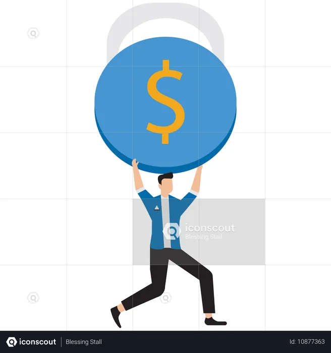 Businessman bearing high business expense  Illustration