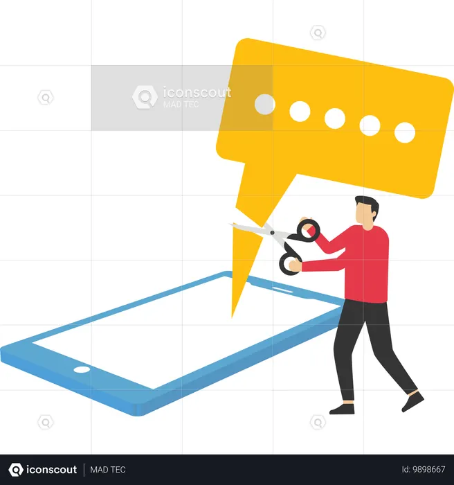 Businessman Block unwanted messages  Illustration