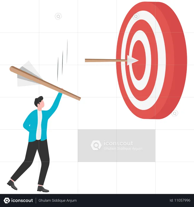 Businessman breaking business target  Illustration