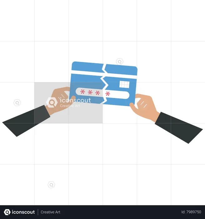 Businessman broke a credit card  Illustration