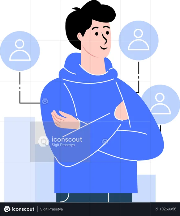 Businessman building customer personas  Illustration