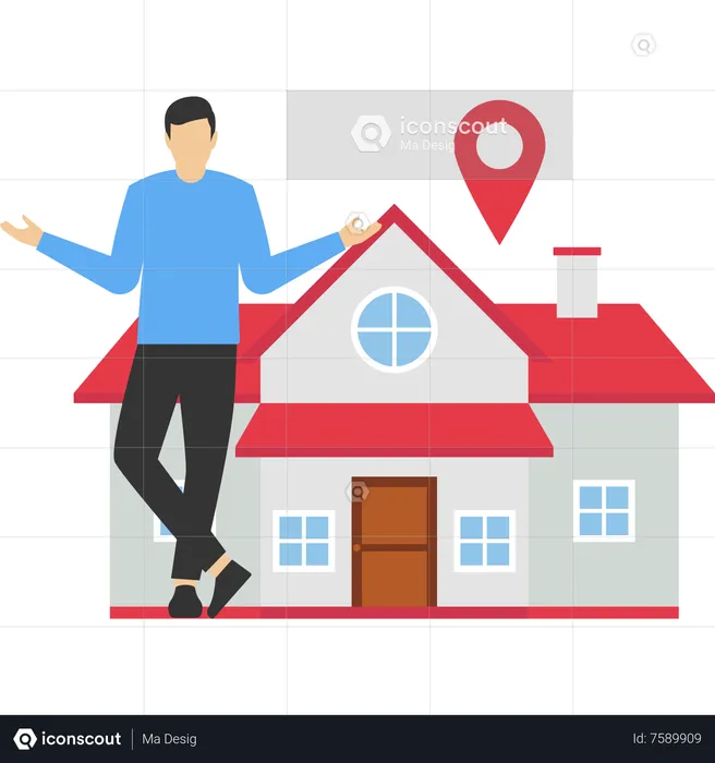 Businessman buying and selling property  Illustration