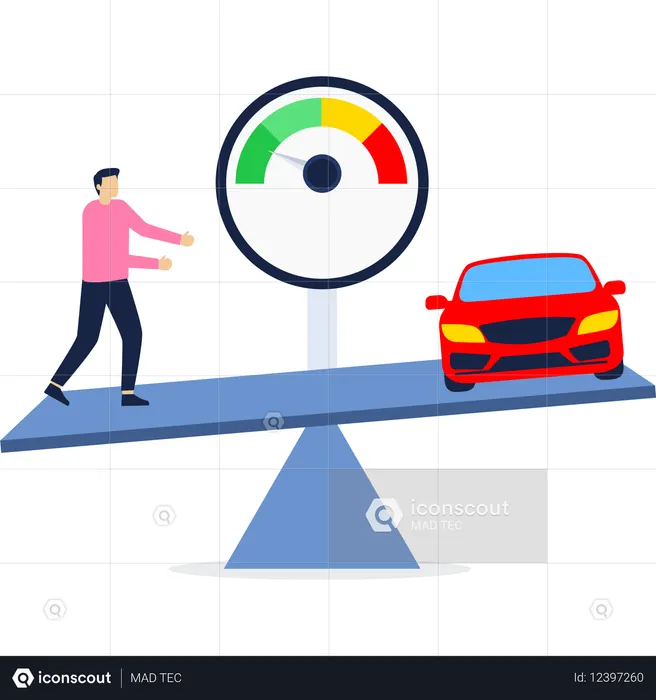 車を買うビジネスマン  イラスト