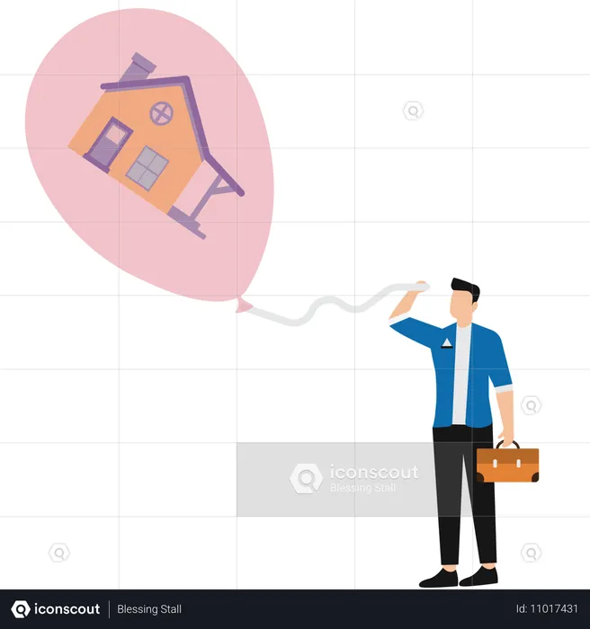 Businessman buying real estate  Illustration