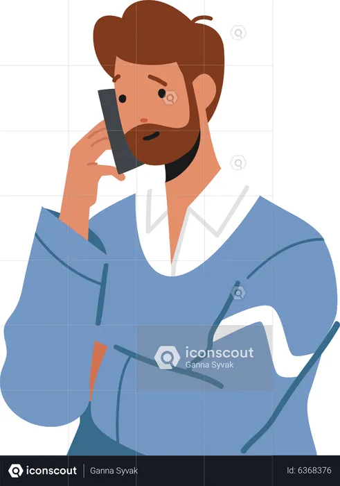 Businessman calling on smartphone  Illustration