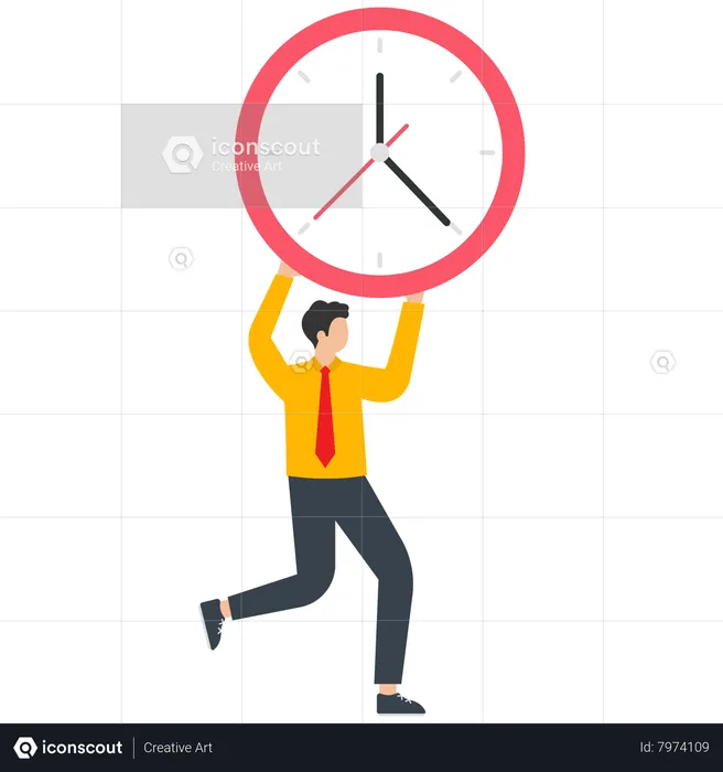 Businessman carries a clock  Illustration