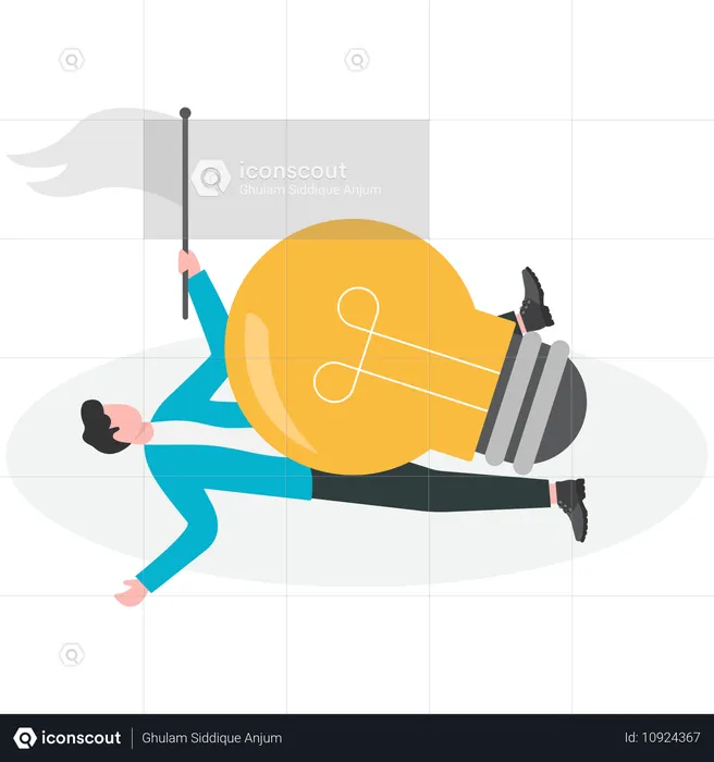 Businessman carrying business idea  Illustration