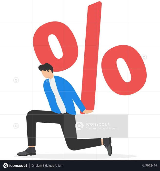 Businessman Carrying Debt  Illustration