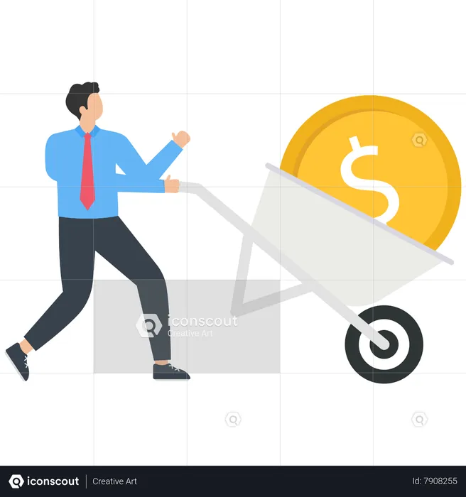 Businessman carrying money  Illustration