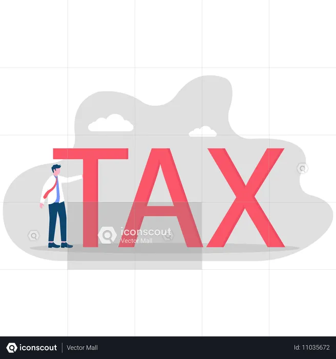 Businessman carrying tax messages  Illustration