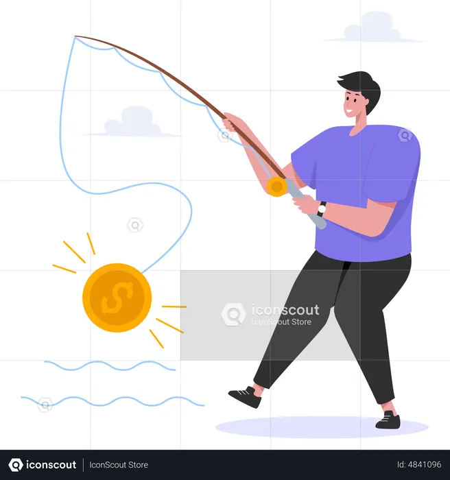 Businessman catching investment opportunity  Illustration