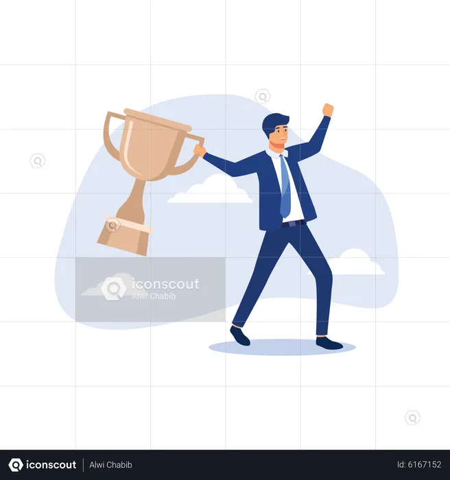 Businessman celebrate achievement  Illustration