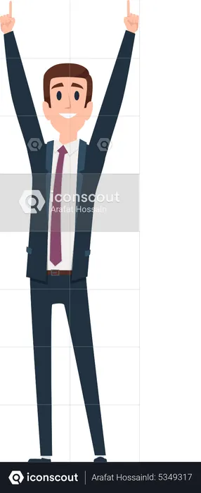 Businessman celebrate  Illustration