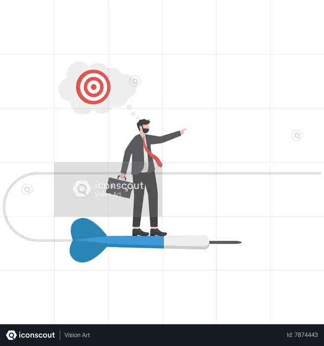 Businessman change to business direction  Illustration