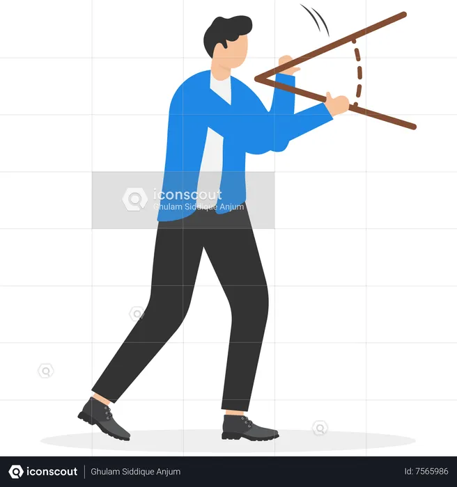 Businessman changing angle of view  Illustration