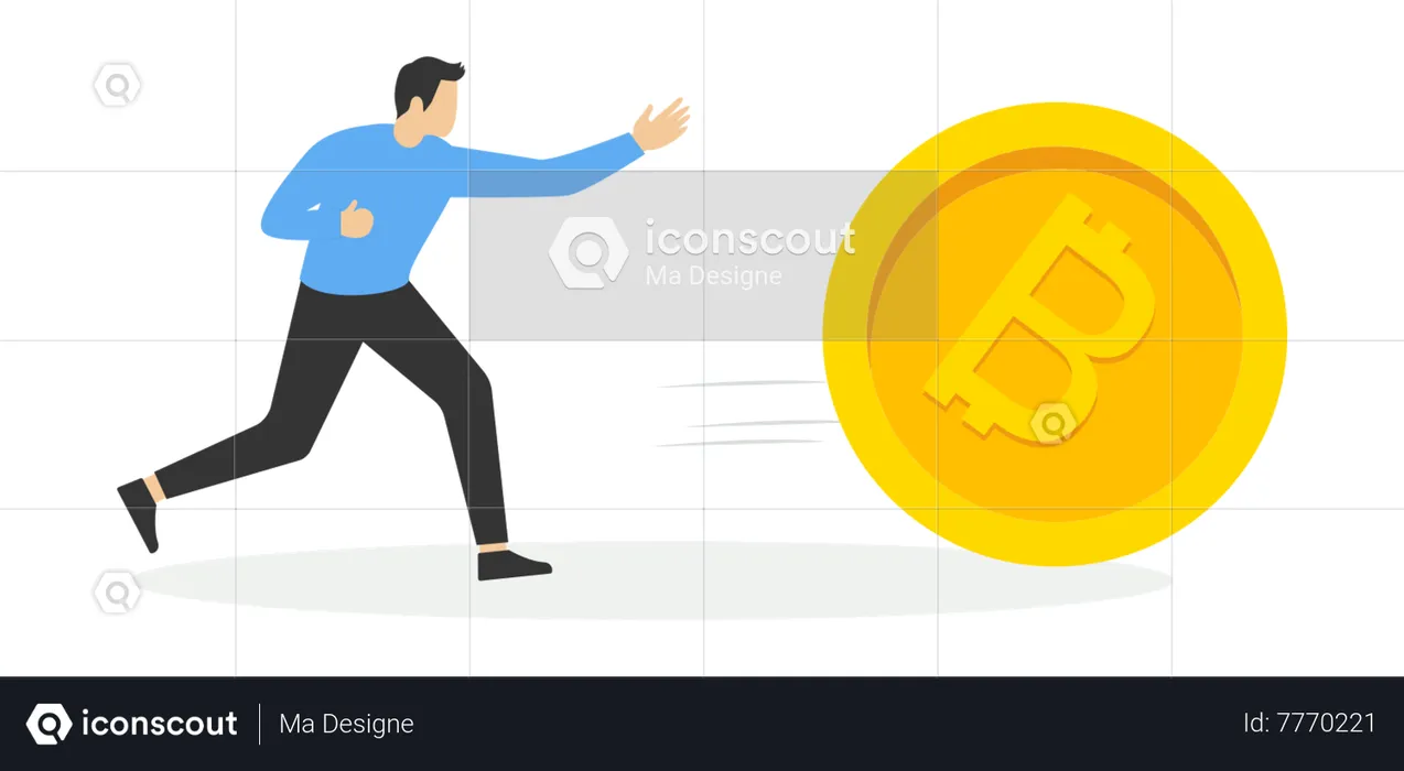 Businessman chasing after profits  Illustration