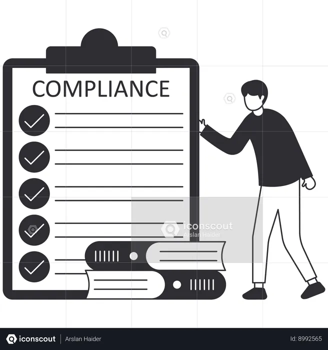 Businessman checking compliance  Illustration