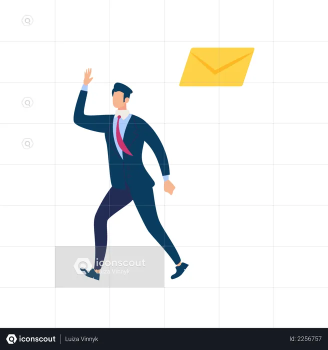 Businessman Checking Email  Illustration