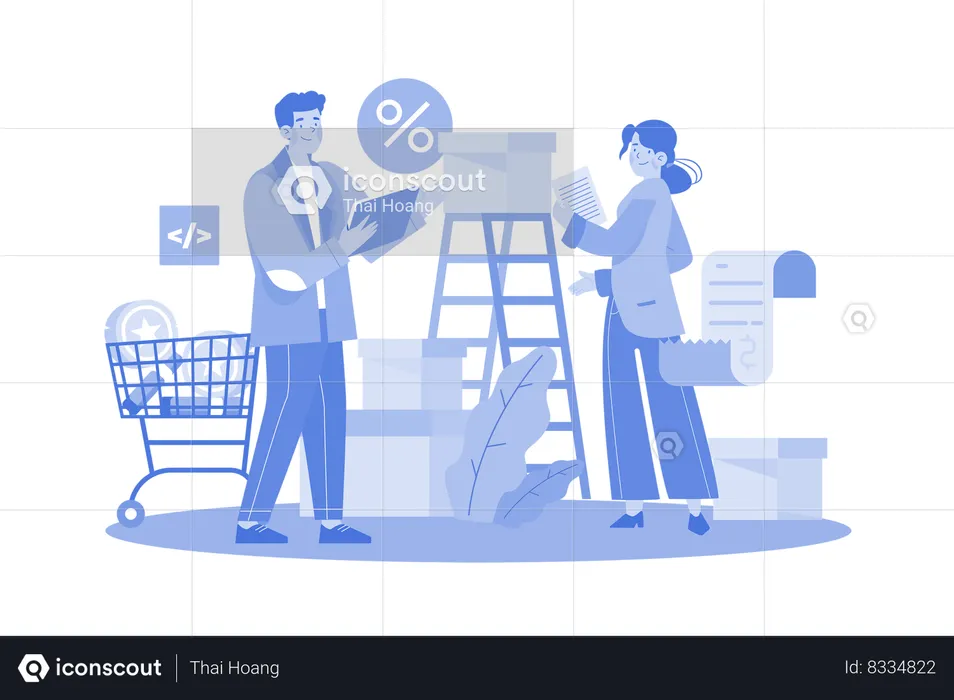 Businessman Checking Product Quality  Illustration