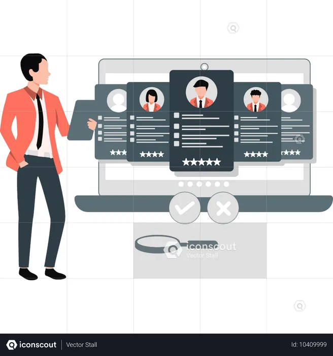 Businessman checking profile performance rating  Illustration