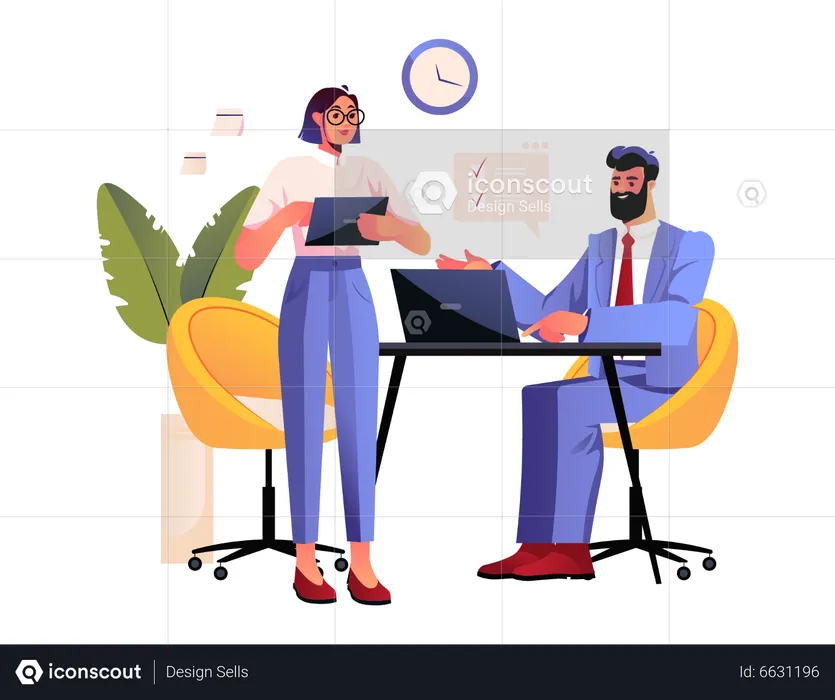 Businessman checking task schedule  Illustration