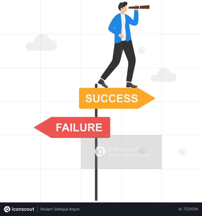 Businessman choose to move forward to success  Illustration