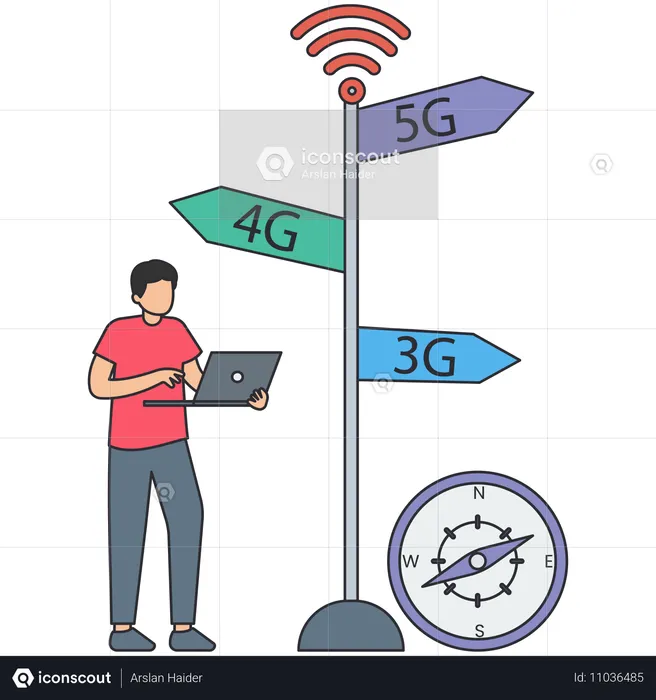 Businessman choosing business direction  Illustration