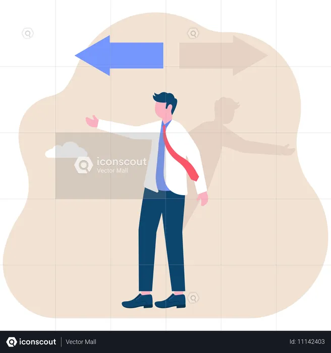 Businessman choosing right way  Illustration