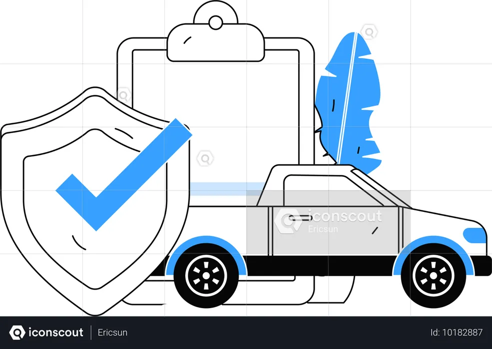 損害に対する自動車保険金を請求するビジネスマン  イラスト