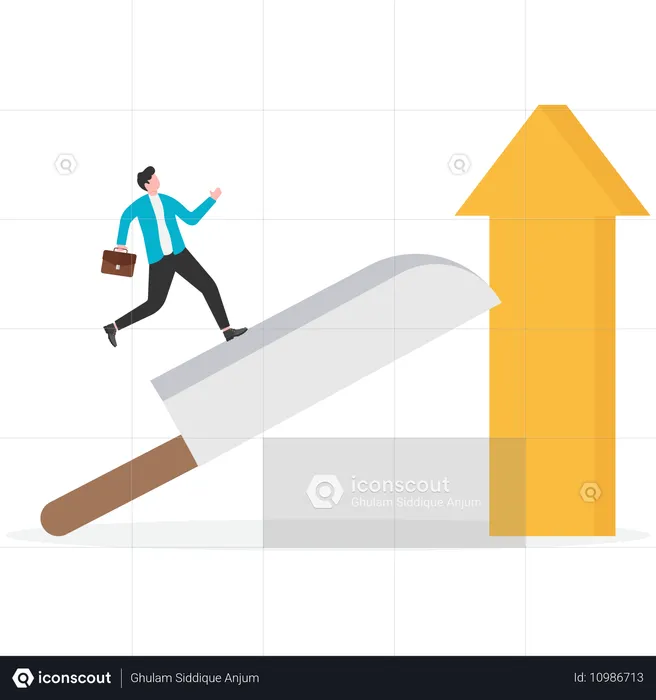 Businessman climbing business success  Illustration