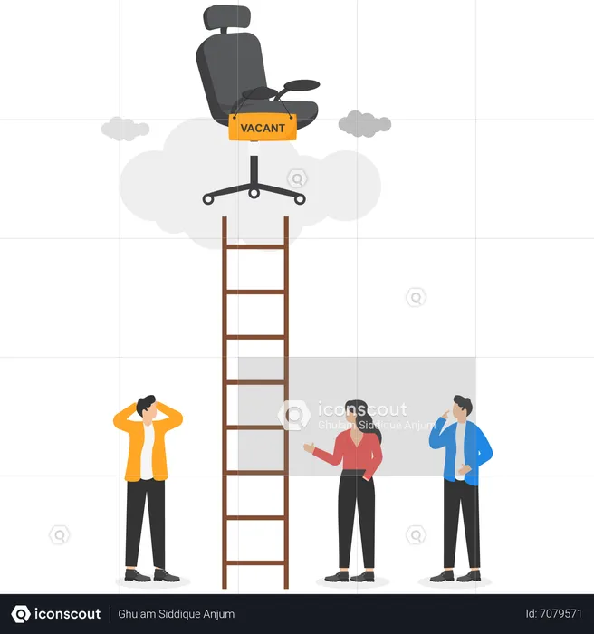 Businessman climbing career ladder way up new job opportunities  Illustration