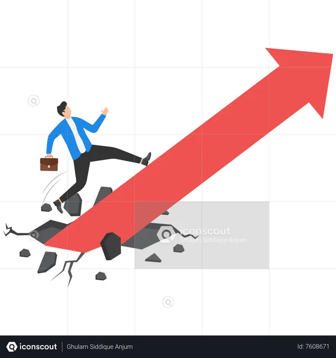 Businessman climbing on growing arrow  Illustration
